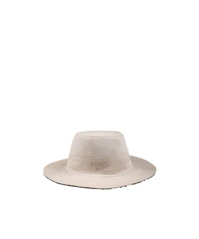 Fendi Kids' Hat With Wide Brim In Nude