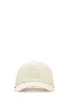 Fendi Cappello Da Baseball In Misto Lino Bianco Uomo In White