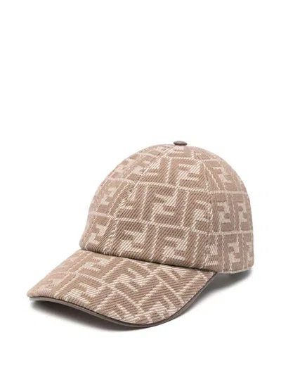 Fendi Ff Baseball Cap In Brown