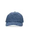 Fendi Ff Denim Baseball Hat In Blue