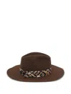 Fendi Stylish Wide Brim Hat With Animal Print In Brown