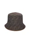Fendi Brown Ff Jacquard Hat In Brown