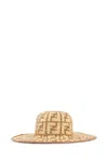 Fendi Cappello Ff In Brown