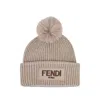Fendi Knitted Beanie With Pom Detail In Multi