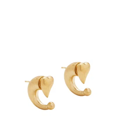 Fendi Heartbeat Earrings In Gold