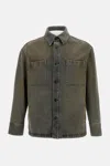 Fendi Long-sleeved Denim Shirt In Brown