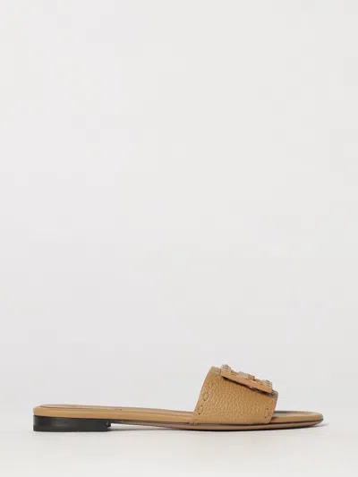 Fendi Heeled Sandal Woman Color Camel In Brown