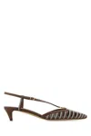 Fendi Women's Two-tone Leather Ffold Pumps | Size It 40 | 8j8703au29 Color F1stm In Brown
