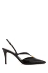 Fendi Brown Hagfish Leather High-heeled Slingbacks In Brown