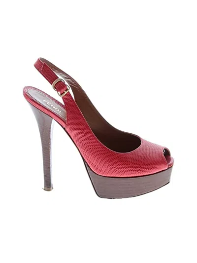Pre-owned Fendi Heels In Red