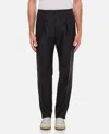 Fendi Logo-plaque Tailored Trousers In Black