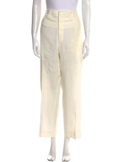 Pre-owned Fendi Hemp Wide Leg Pants In Neutral