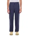 Fendi Blue Straight Pants In Wool Man In Blue