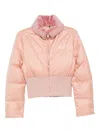 Fendi Women Technical Fabric And Shearling Down Jacket In Pink