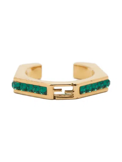 Pre-owned Fendi Hexagon Crystal Earring