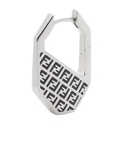 Fendi Hexagon Earrings In White