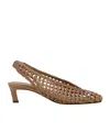 Fendi Scarpe Con Tacco In Pelle Cammello Donna In Brown