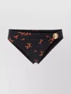 Fendi High Leg Printed Bikini Bottom In Black