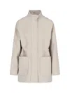Fendi High Neck Blouson Jacket In Neutral