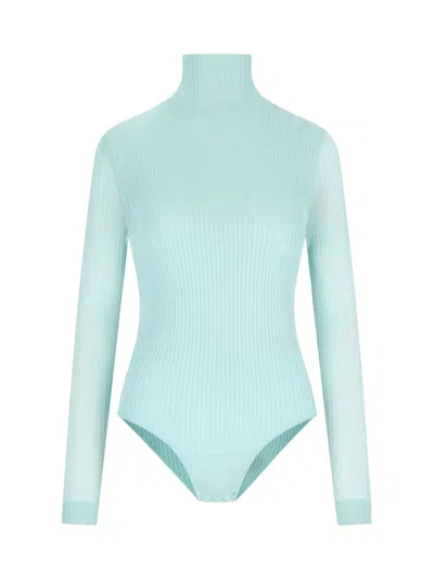 Fendi Light Blue Viscose Bodysuit