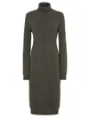 Fendi Cashmere High-neck Midi Dress In Green