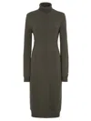 Fendi Cashmere High-neck Midi Dress In Green