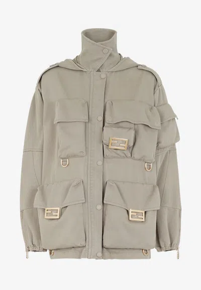 FENDI HIGH-NECK FIELD JACKET