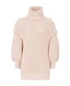 Fendi High-neck Long-sleeved Sweater In Pink