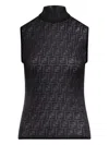 Fendi High-neck Patterned Top In Black