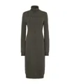 Fendi Cashmere High-neck Midi Dress In Black