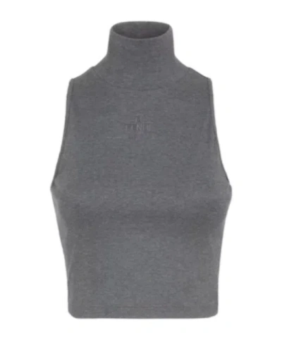 Fendi High-necked Knitted Vest In Gray