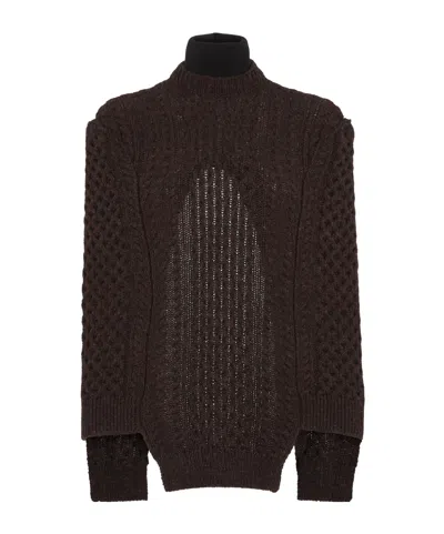 Fendi High-necked Long-sleeved Pullover In Black