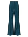 Fendi Satin Pleated Trousers Featuring Pockets In Blue