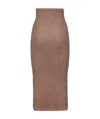 Fendi High Waist Knitted Skirt In Brown