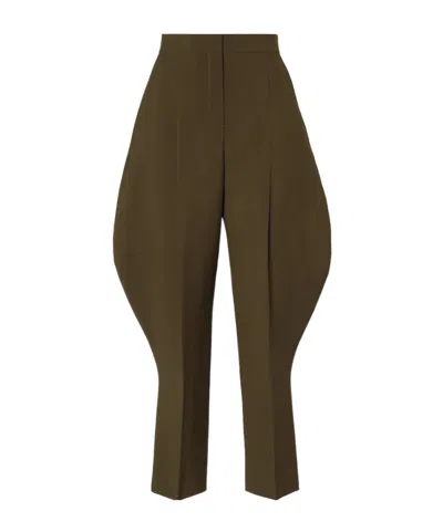 Fendi Green Wool And Mohair Pants In Brown