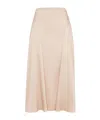 Fendi Ff Jacquard Silk Midi Skirt In Nude