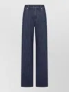 Fendi High-waisted And Straight Leg Five-pocket Jeans Clothing In Blue