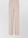Fendi High Waist Straight Wide Trousers In Neutral