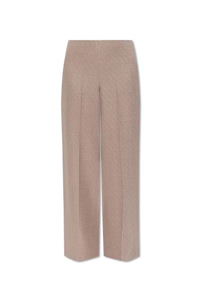 Fendi High Waist Wide-leg Trousers In Brown
