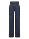 Fendi High-waisted And Straight Leg Five-pocket Jeans Clothing In Blue