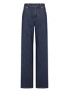 Fendi High-waisted And Straight Leg Five-pocket Jeans Clothing In Blue