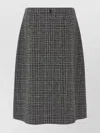Fendi High-waisted Checked Tweed Skirt In Black