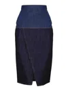 Fendi Jeans Skirt In Dark Wash