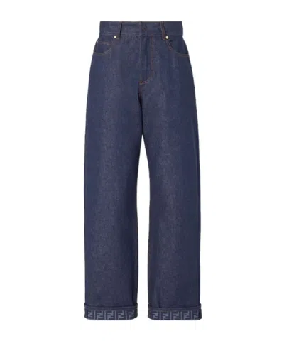FENDI FENDI FF REVERSE STRAIGHT-LEG JEANS