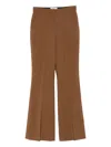 Fendi High-waisted Flared Trousers In Brown