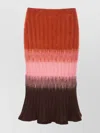 Fendi Gradient Mohair And Wool High-waisted Midi Skirt Clothing In Multi