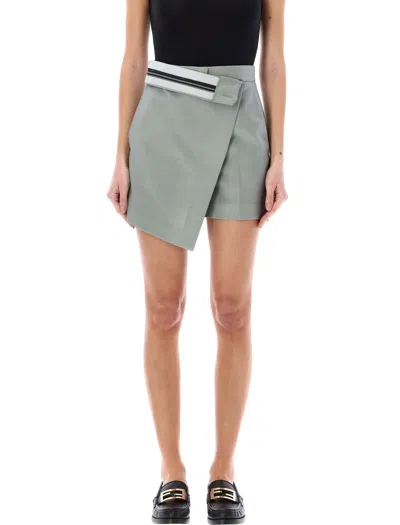 FENDI HIGH WAISTED MOHAIR SHORTS WITH ASYMMETRIC PANEL BY FENDI FOR WOMEN