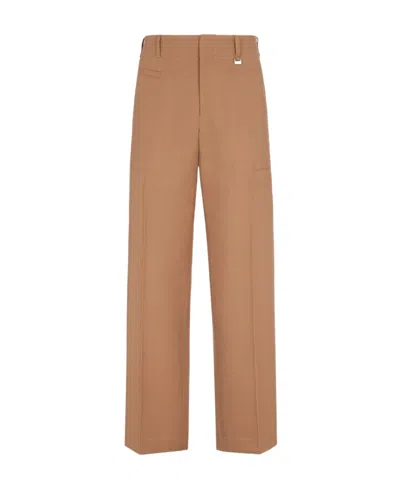 Fendi High-waisted Straight-leg Trousers In Brown