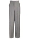 Fendi Wide Leg Wool Pants In Grey