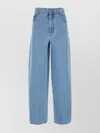 FENDI HIGH-WAISTED WIDE-LEG DENIM TROUSERS WITH CONTRAST STITCHING
